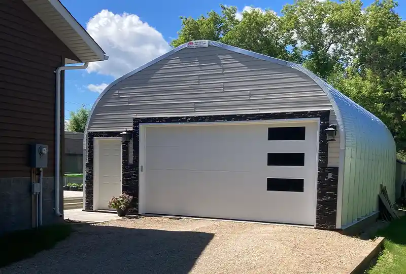 Metal building custom front finish