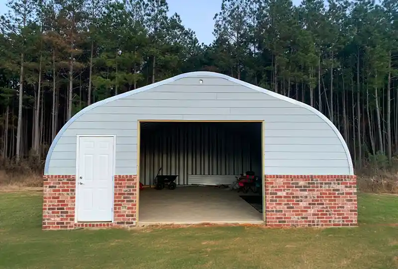 Pre-engineered steel storage shed