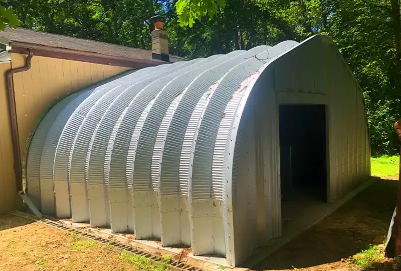 Metal garden shed building