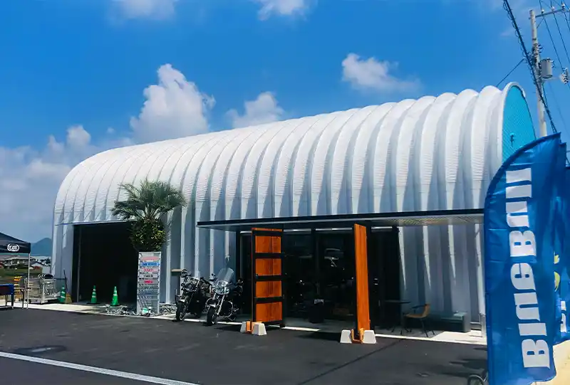 Small prefab shop building