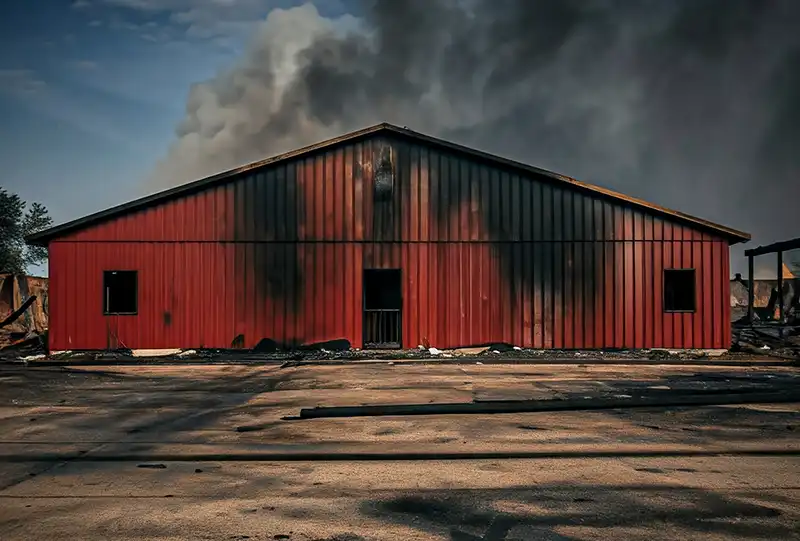 Fire Resistant Steel Buildings for Fast Construction after Wildfires